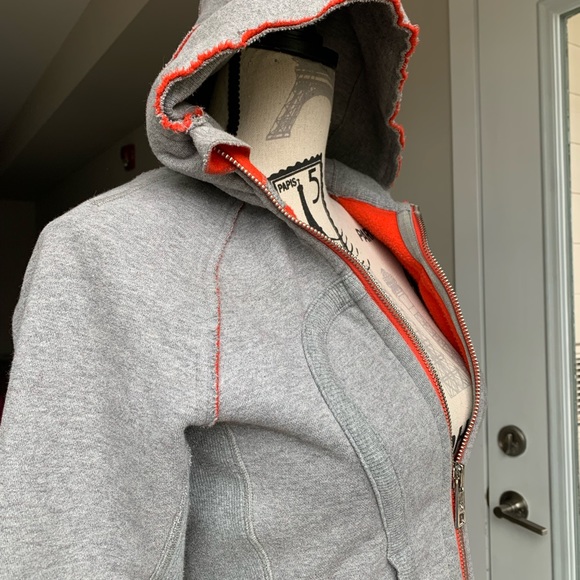 Lululemon jacket hoodie grey orange size 4 - Picture 5 of 16
